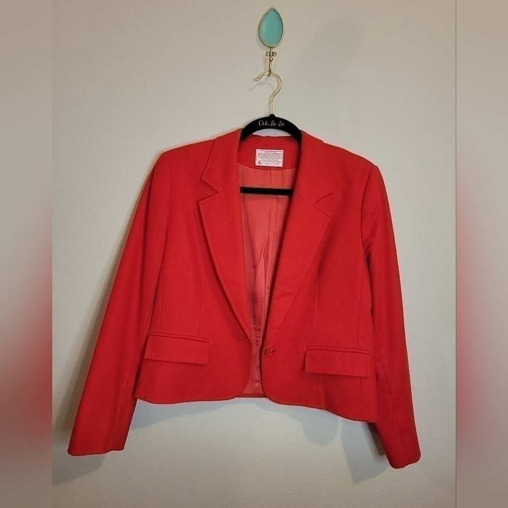 Vintage Pendleton‎ Red Wool Petite Size 8 Coat